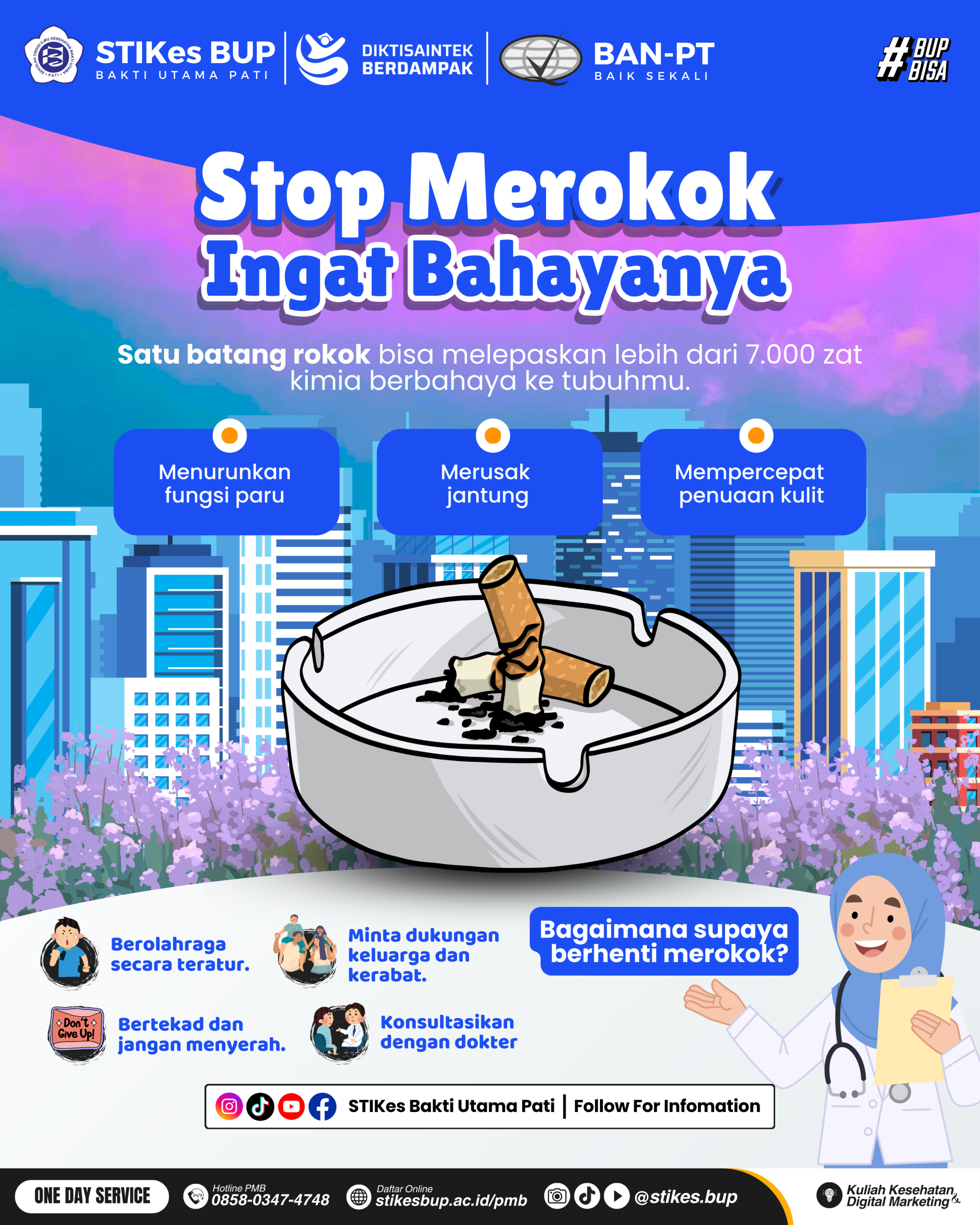 Poster Kesehatan - Stop Merokok Ingat Bahayanya