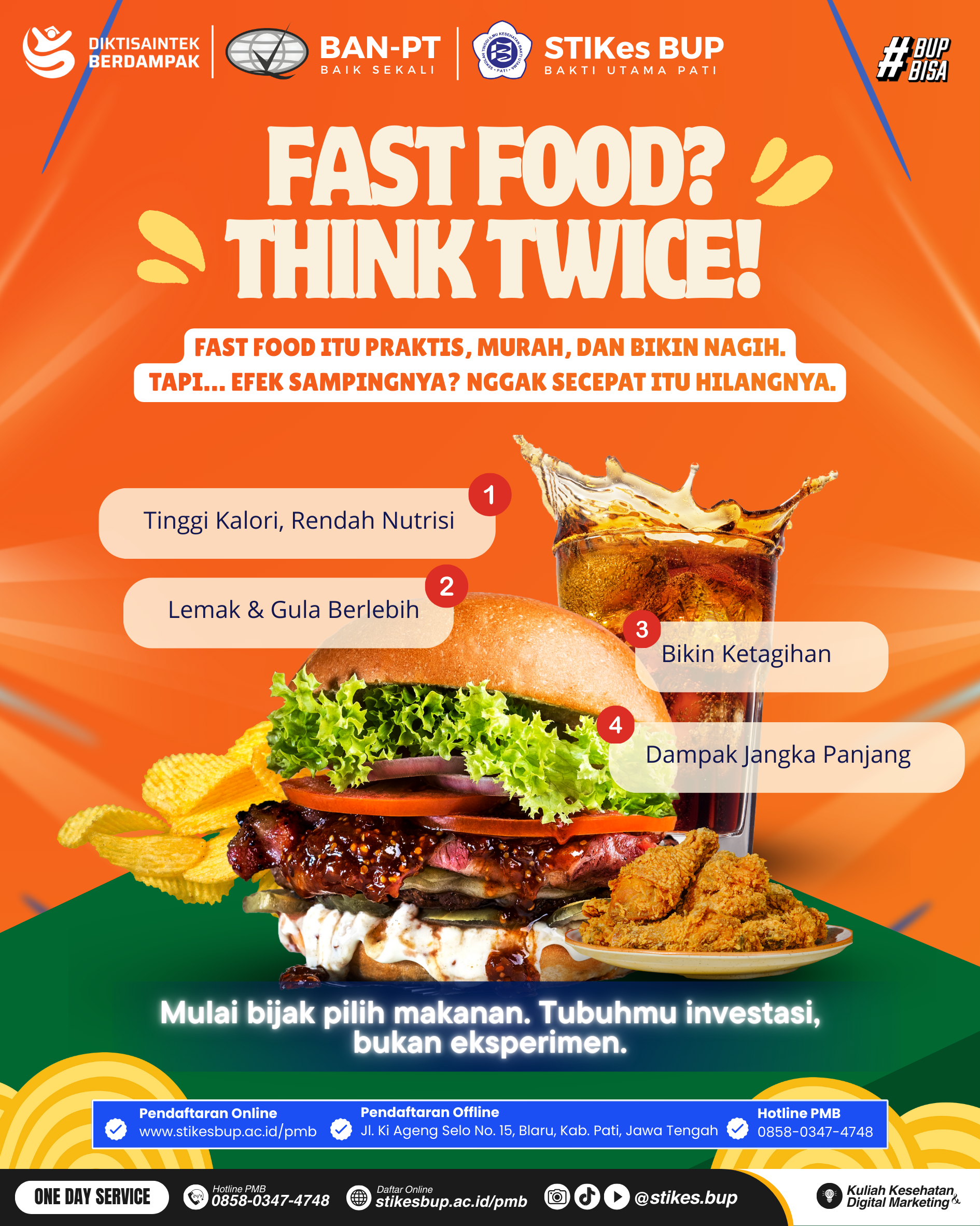 Poster Kesehatan - Fast Food Think Twice