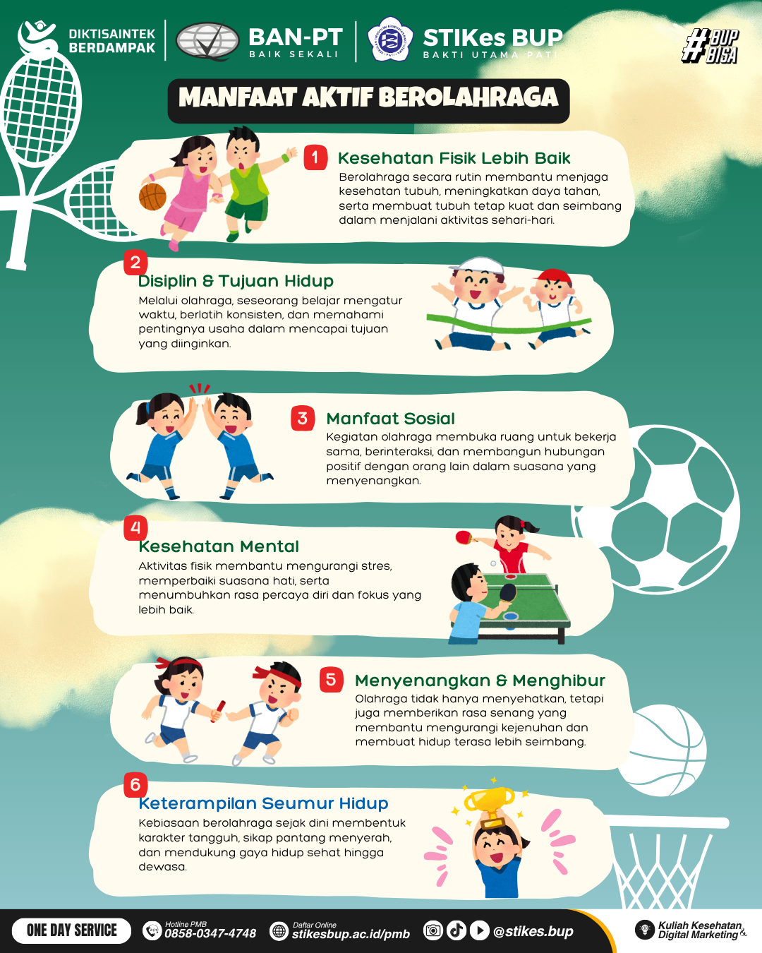 Poster Kesehatan - Manfaat Aktif Berolahraga